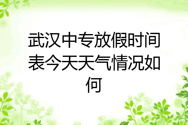 武汉中专放假时间表今天天气情况如何