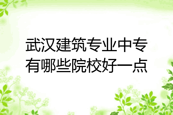 武汉建筑专业中专有哪些院校好一点