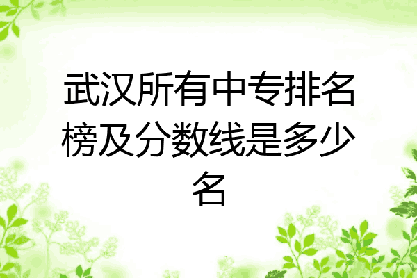 武汉所有中专排名榜及分数线是多少名