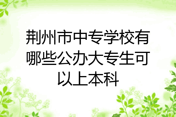 荆州市中专学校有哪些公办大专生可以上本科