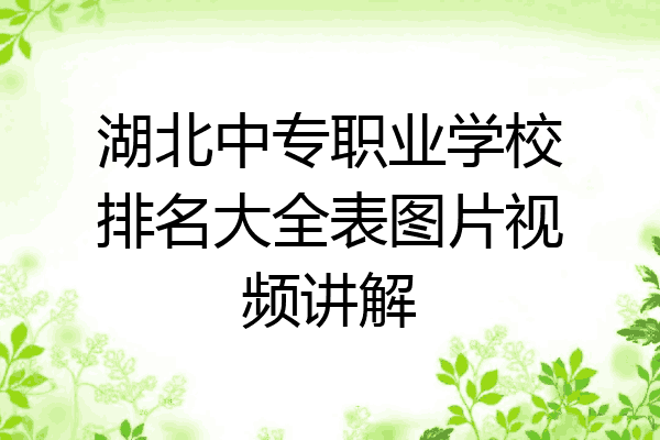 湖北中专职业学校排名大全表图片视频讲解