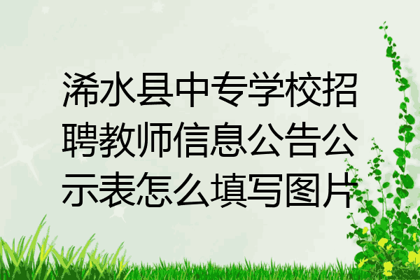 浠水县中专学校招聘教师信息公告公示表怎么填写图片