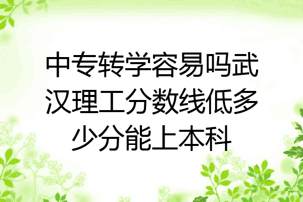 中专转学容易吗武汉理工分数线低多少分能上本科