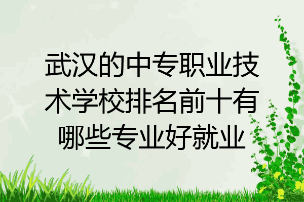 武汉的中专职业技术学校排名前十有哪些专业好就业