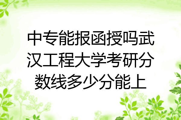 中专能报函授吗武汉工程大学考研分数线多少分能上