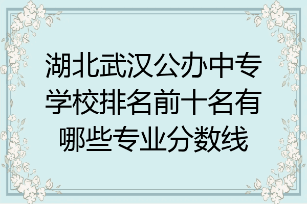 湖北武汉公办中专学校排名前十名有哪些专业分数线