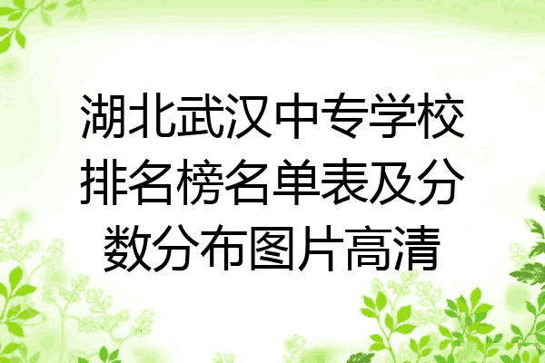 湖北武汉中专学校排名榜名单表及分数分布图片高清