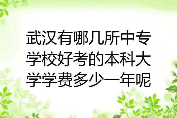 武汉有哪几所中专学校好考的本科大学学费多少一年呢
