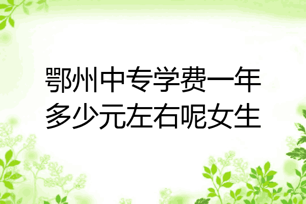鄂州中专学费一年多少元左右呢女生