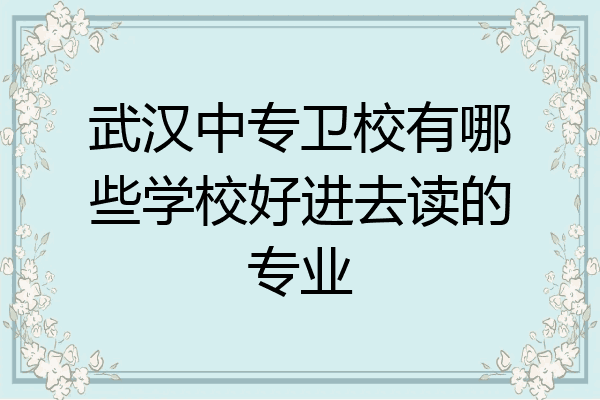 武汉中专卫校有哪些学校好进去读的专业