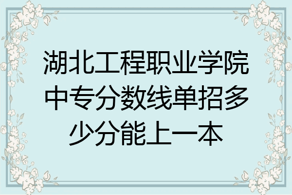 湖北工程职业学院中专分数线单招多少分能上一本