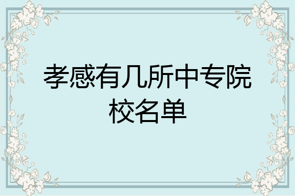 孝感有几所中专院校名单