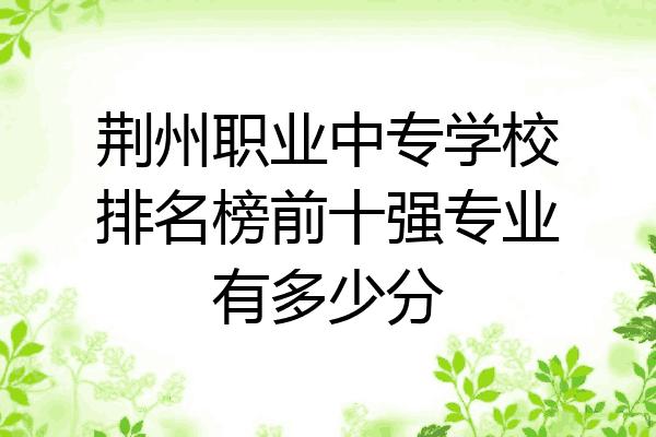 荆州职业中专学校排名榜前十强专业有多少分