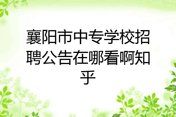 襄阳市中专学校招聘公告在哪看啊知乎