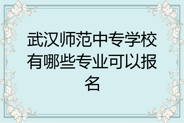 武汉师范中专学校有哪些专业可以报名