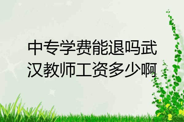 中专学费能退吗武汉教师工资多少啊