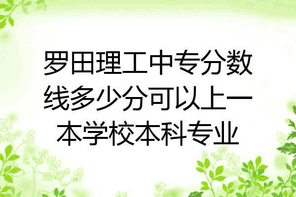罗田理工中专分数线多少分可以上一本学校本科专业