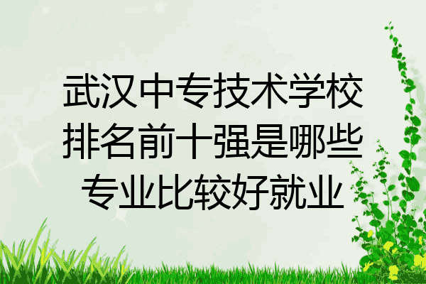 武汉中专技术学校排名前十强是哪些专业比较好就业