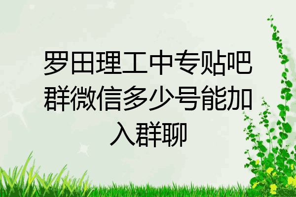 罗田理工中专贴吧群微信多少号能加入群聊