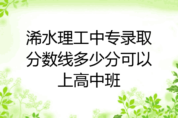 浠水理工中专录取分数线多少分可以上高中班