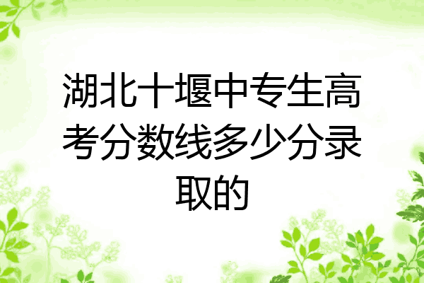 湖北十堰中专生高考分数线多少分录取的