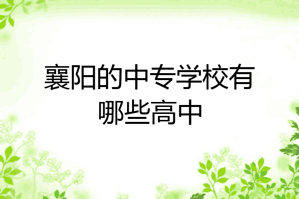 襄阳的中专学校有哪些高中