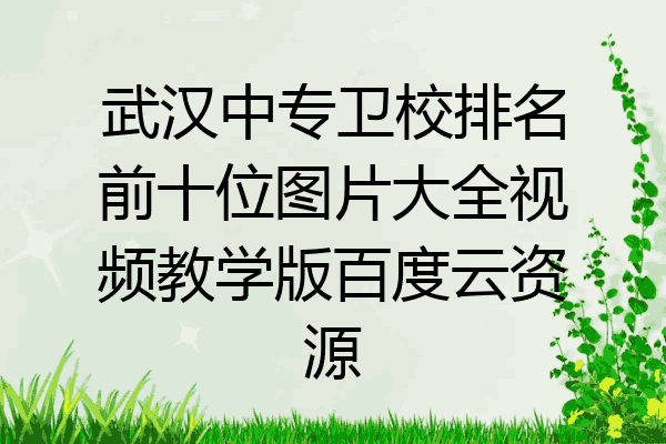 武汉中专卫校排名前十位图片大全视频教学版百度云资源