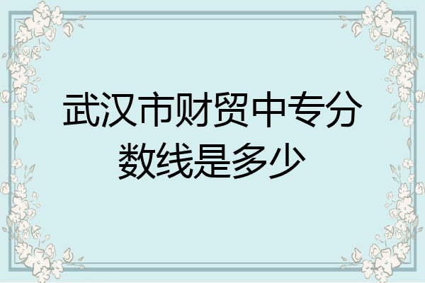 武汉市财贸中专分数线是多少