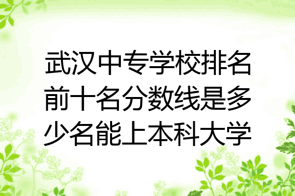 武汉中专学校排名前十名分数线是多少名能上本科大学