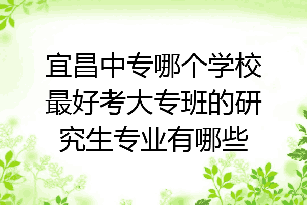 宜昌中专哪个学校最好考大专班的研究生专业有哪些