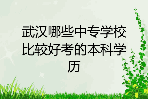 武汉哪些中专学校比较好考的本科学历