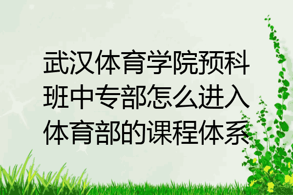 武汉体育学院预科班中专部怎么进入体育部的课程体系