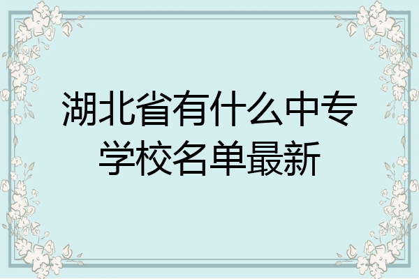 湖北省有什么中专学校名单最新