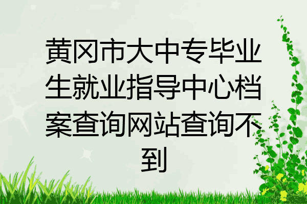 黄冈市大中专毕业生就业指导中心档案查询网站查询不到