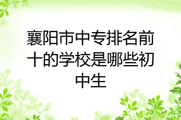 襄阳市中专排名前十的学校是哪些初中生