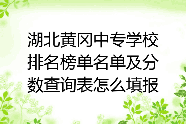 湖北黄冈中专学校排名榜单名单及分数查询表怎么填报