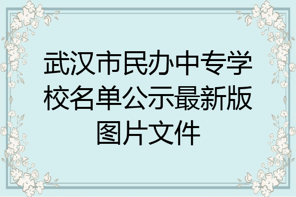 武汉市民办中专学校名单公示最新版图片文件