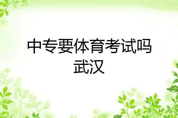 中专要体育考试吗武汉