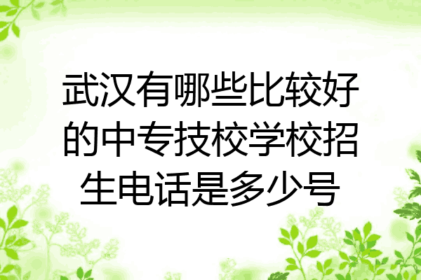 武汉有哪些比较好的中专技校学校招生电话是多少号