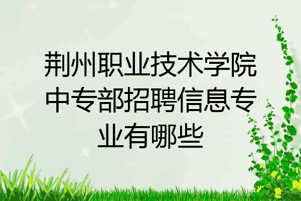 荆州职业技术学院中专部招聘信息专业有哪些