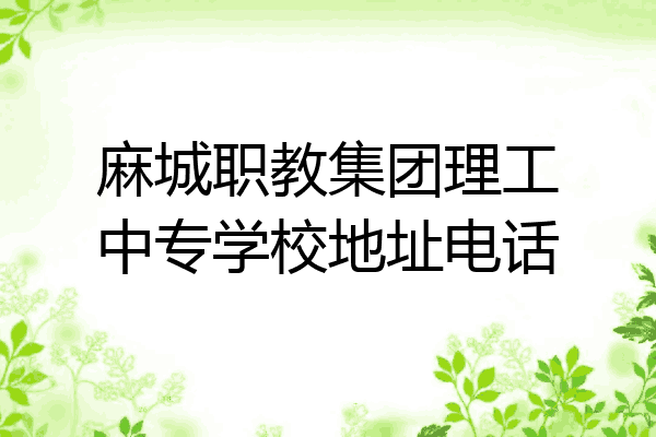 麻城职教集团理工中专学校地址电话