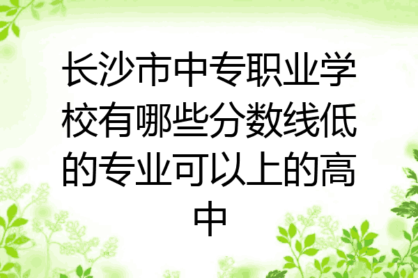 长沙市中专职业学校有哪些分数线低的专业可以上的高中