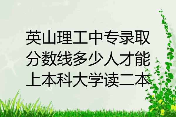 英山理工中专录取分数线多少人才能上本科大学读二本