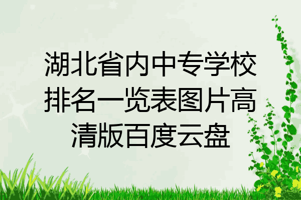 湖北省内中专学校排名一览表图片高清版百度云盘