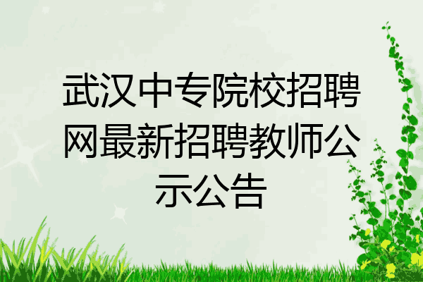 武汉中专院校招聘网最新招聘教师公示公告