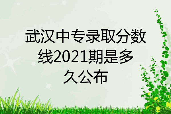 武汉中专录取分数线2021期是多久公布