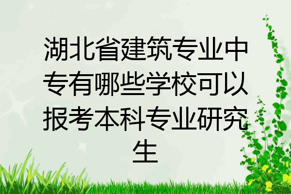 湖北省建筑专业中专有哪些学校可以报考本科专业研究生