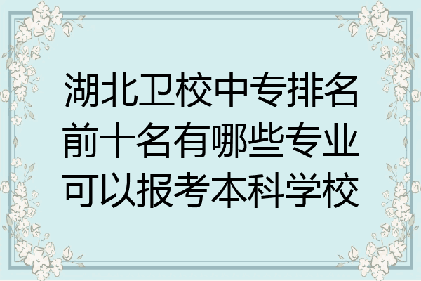 湖北卫校中专排名前十名有哪些专业可以报考本科学校