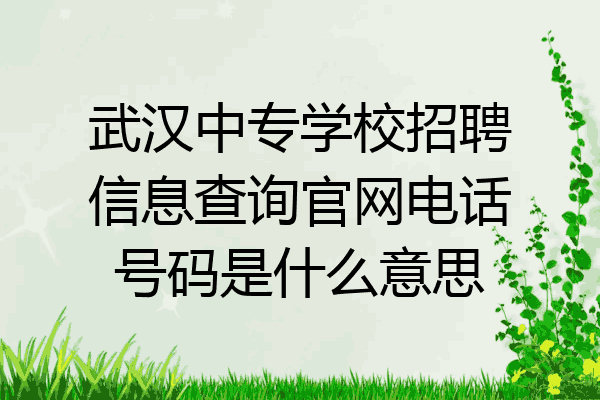 武汉中专学校招聘信息查询官网电话号码是什么意思