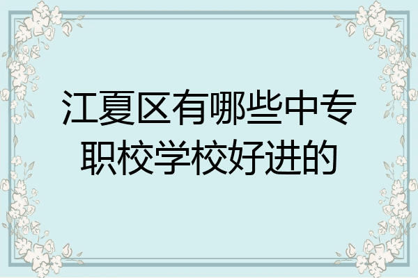 江夏区有哪些中专职校学校好进的